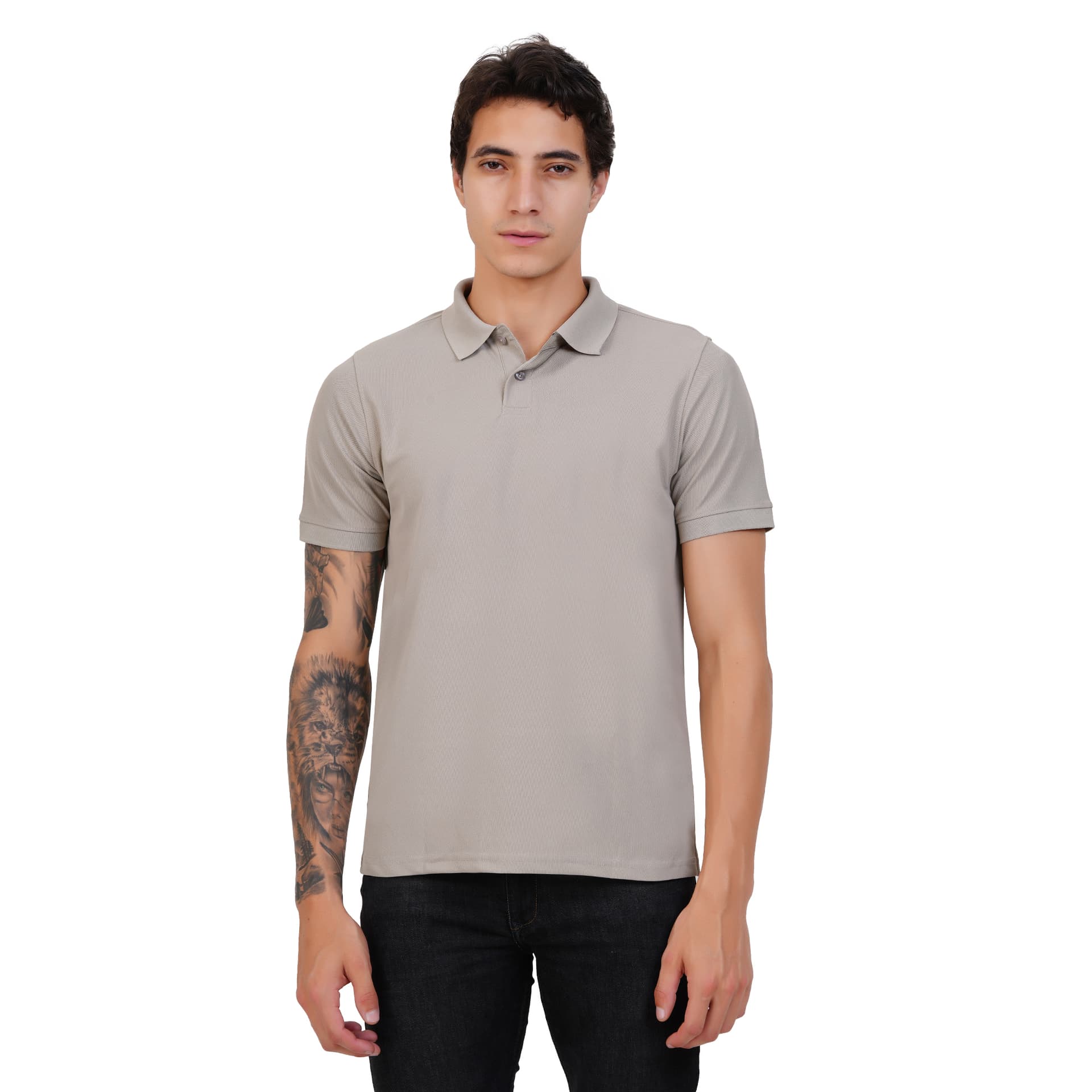 Dry-fit AeroTech Polo 200 GSM - Aluminium - front